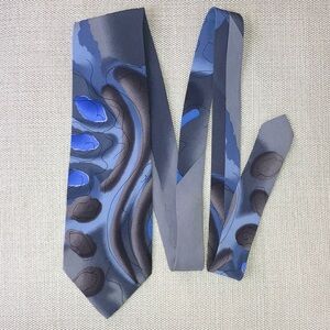 J. Garcia vintage silk art tie, Drummers Collection 17, blue & grey